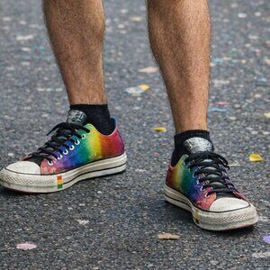 Converse Chuck Taylor Low Shimmering Rainbow Pride Sneaker Size 9.5  (WM 11.5)